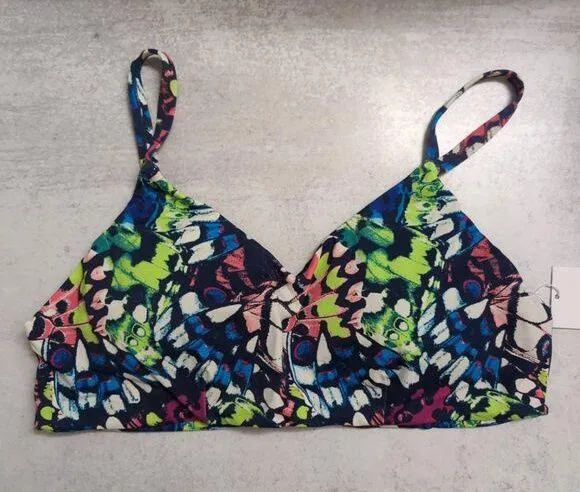 NWT Andie The Molokai Bikini Top Butterfly Multicolor Adjustable Bralette Sz XXL - Image 1