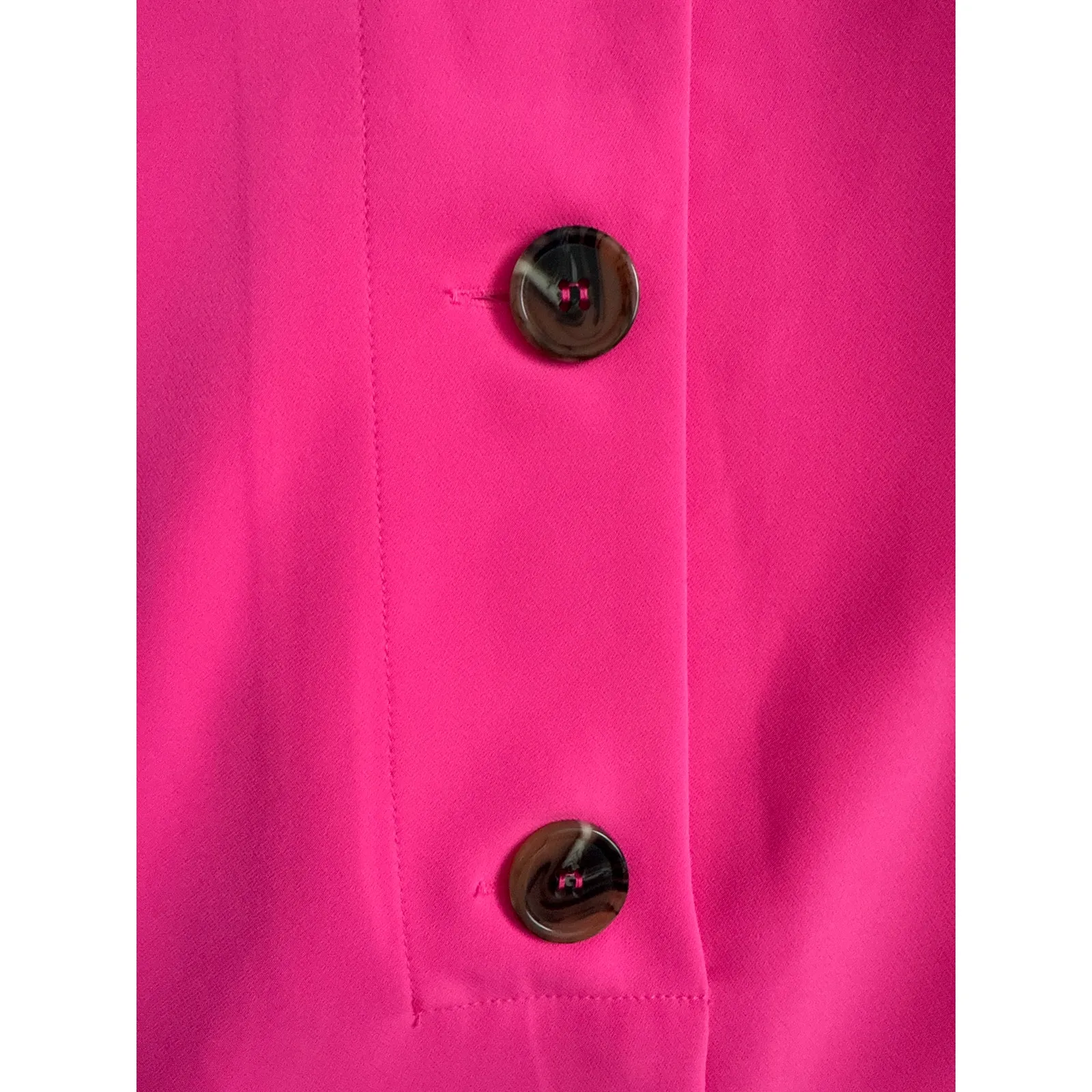 Sail To Sable Hot Pink Cowlneck Button Back Barbie Core Mini Dress Size Medium - Image 11