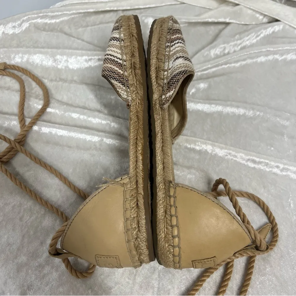 UGG Espadrille Size 7 Ankle Strap Neutral Color - Image 7