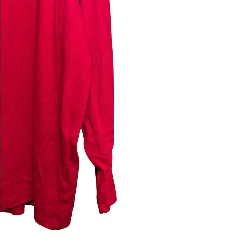 Coldwater Creek Top Womens 3X Red Solid Stand Neck Best Cotton Tee Blouse - Image 5