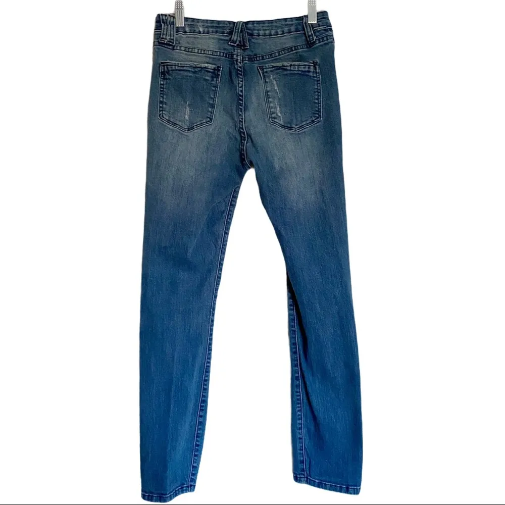 I&M High Rise Erin Destroy Denim Jeans Size 7 - Image 2