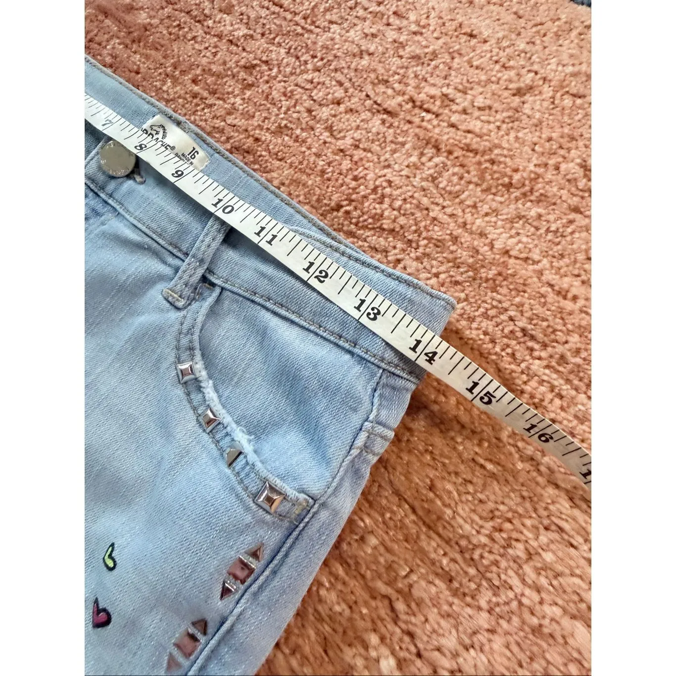 Ordache Embroidered Skinny Jeans Size 16 Fits S High Rise Stretch - Image 3