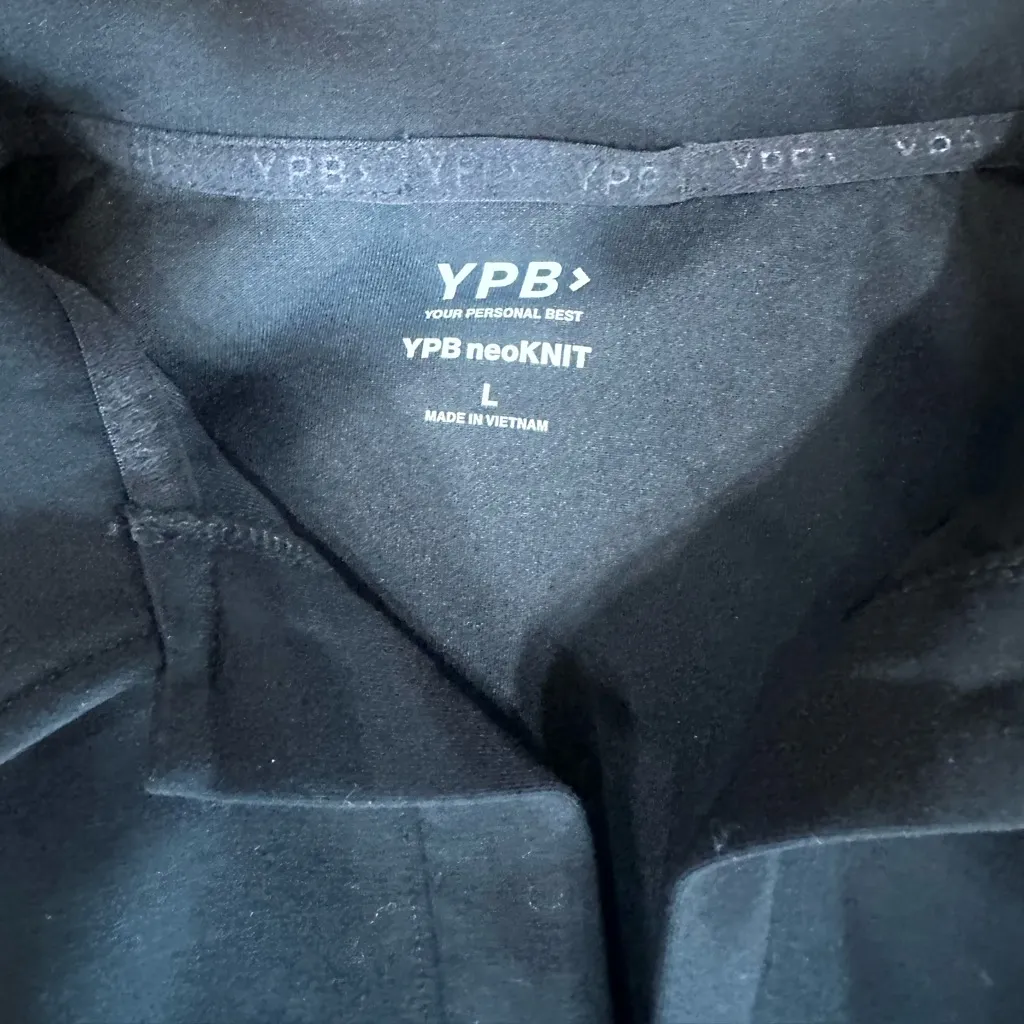 Abercrombie & Fitch YPB neoKNIT Black Polo Romper Shorts Elastic Waist Womens L - Image 3