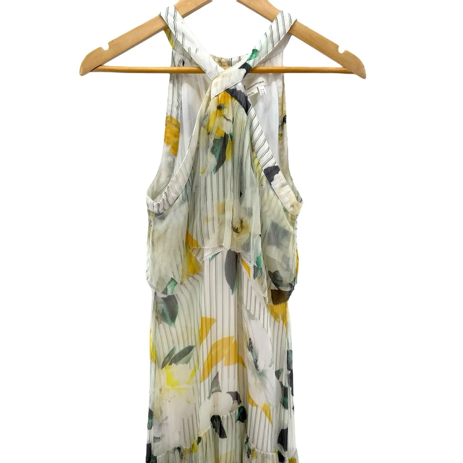 Anthropologie Garden Party Pleated Floral Halter Tiered Midi Dress Boho  Romantic Size 2 - $42 (75% Off Retail) - From Paula