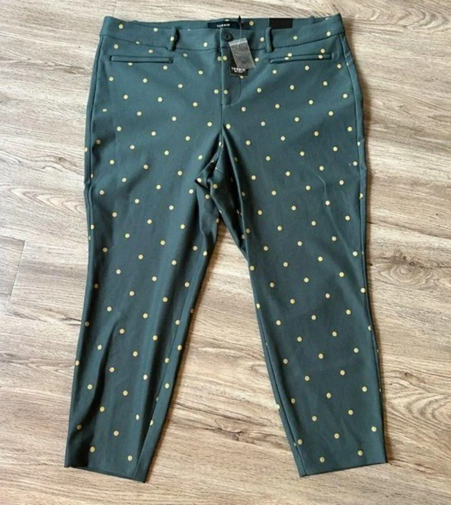 Torrid Premium Ponte Skinny Pant Green & Gold Dot Size 22 NWT - Image 4