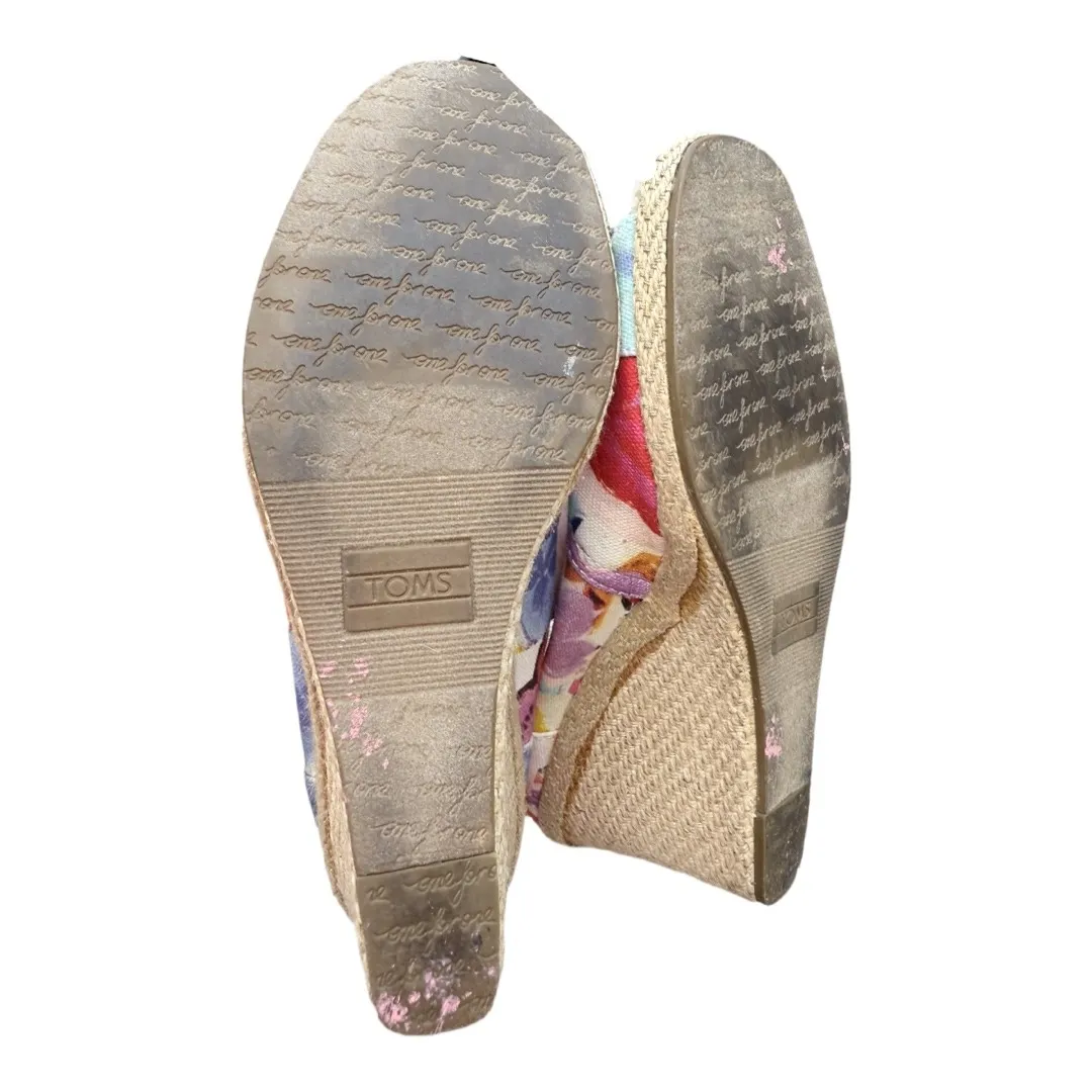 Toms Womens Calypso Corbel Classic Pump Wedge Heels Shoes Multicolor Floral 8W - Image 7