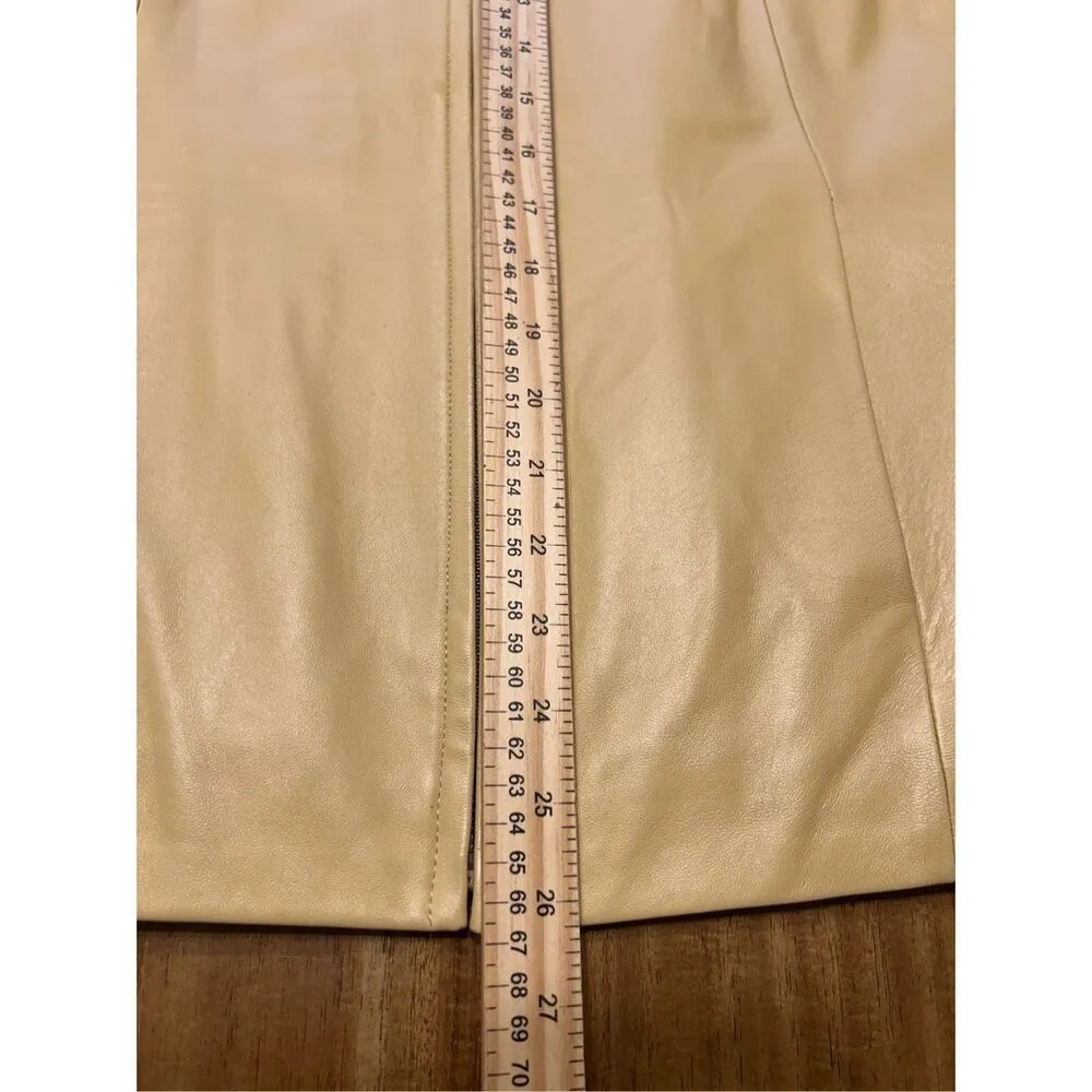 Preston & York women’s Collarless Soft Leather Jacket Size Small Tan - Image 10