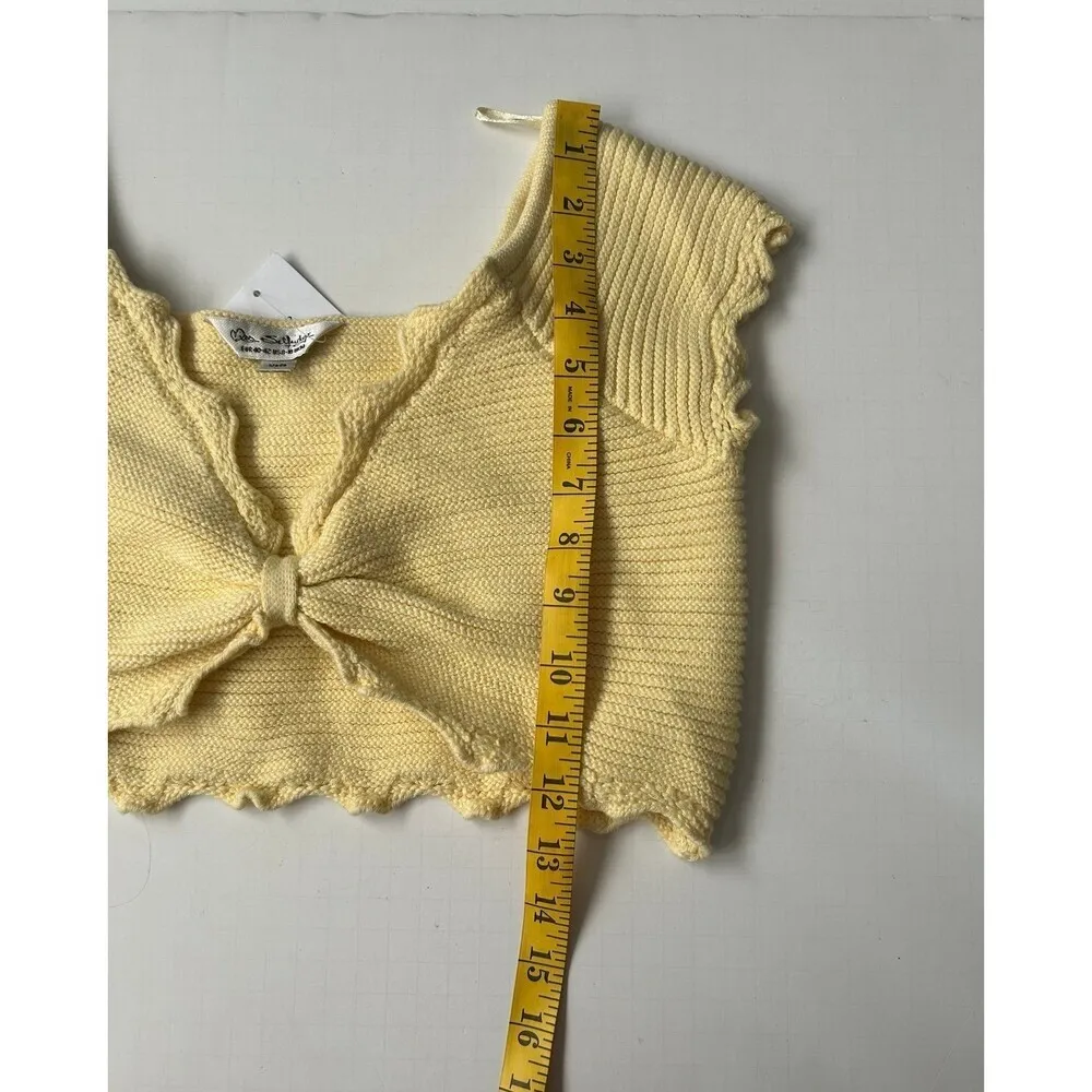 ASOS Women’s Crochet Knit Scallop Neck Ruched front cropped Top - Image 6