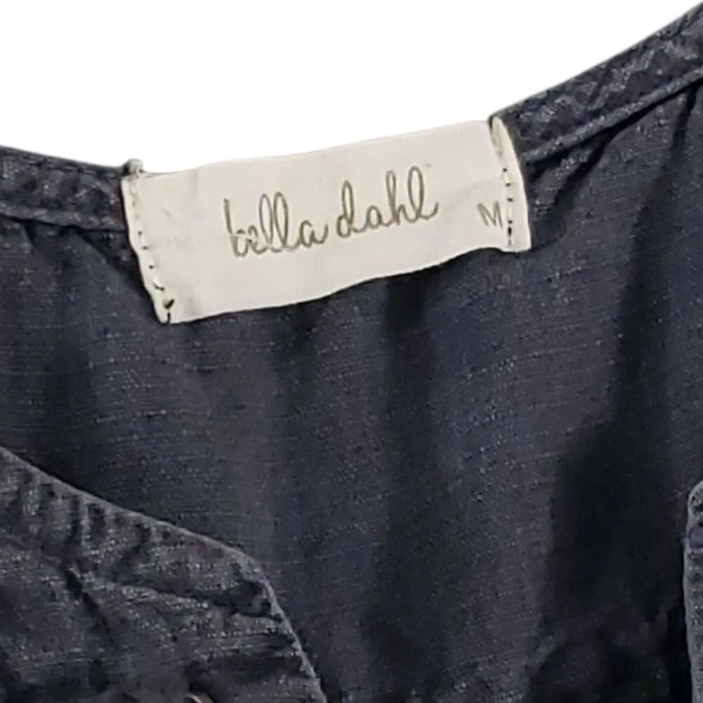 Bella Dahl Women's Dark Wash Denim Tie Up Neck Dress Medium - Image 4