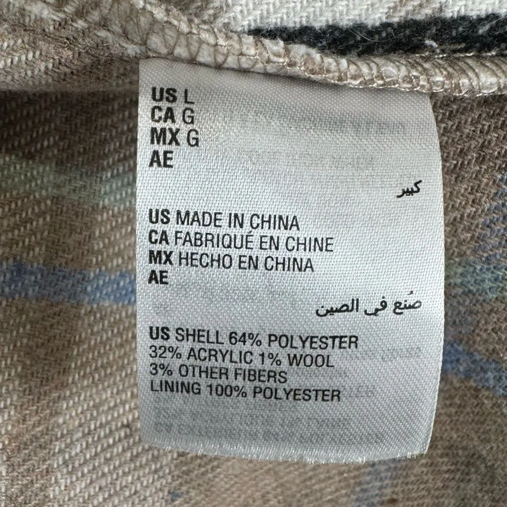 Amazingly comfortable oversized plaid Shacket size large Tan - Image 8