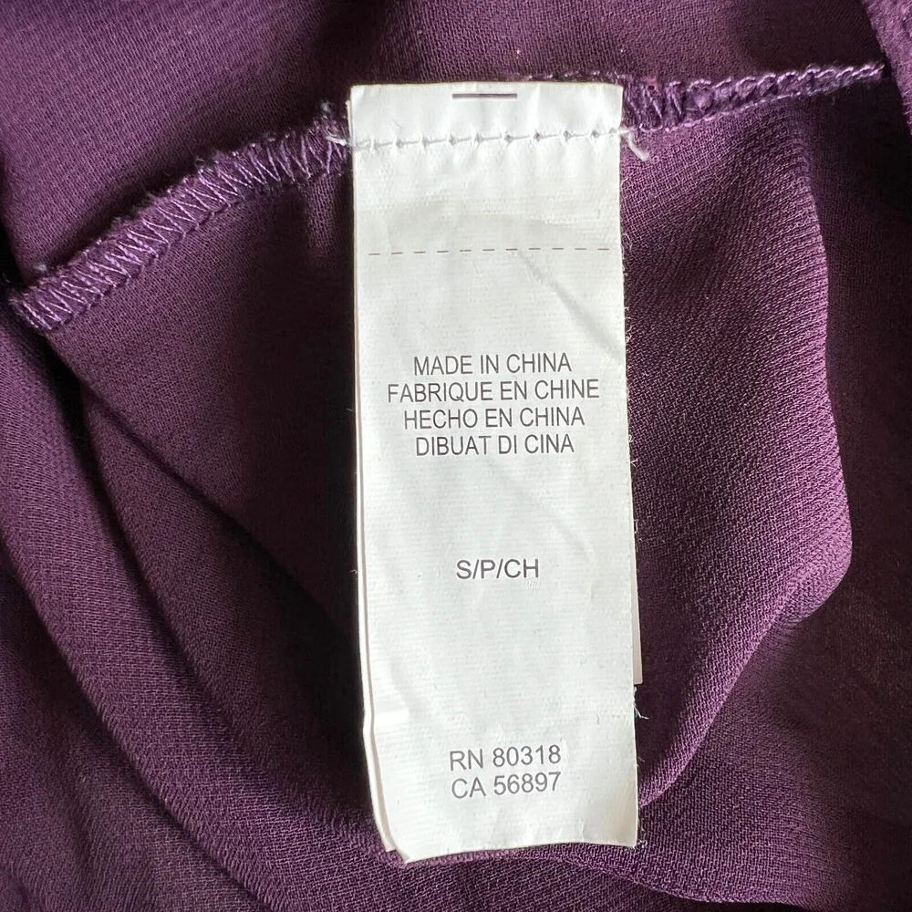 Lucky Brand Lined Sweater Womens Small Purple Metallic Back Slit Open Knit - Image 15