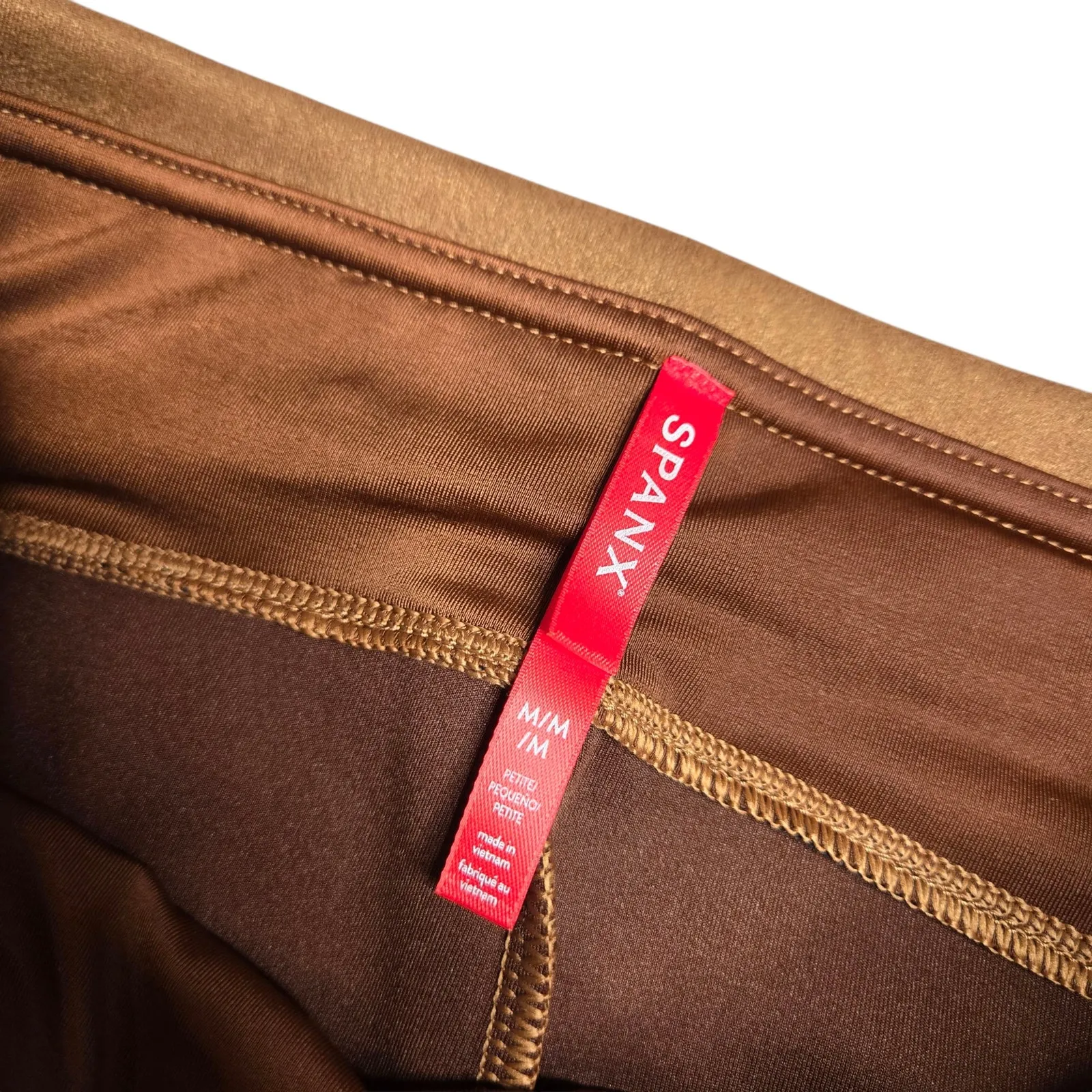 Spanx Faux Suede Pull On Women's Pants in Rich Caramel Size: M - Image 5