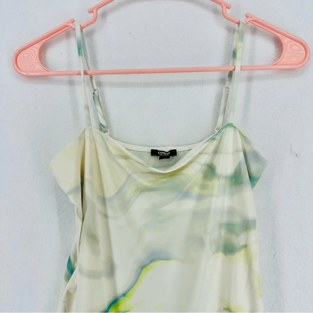 Express Tank Top Body Suit Tie Dye Marble Woman’s Small White - Image 2