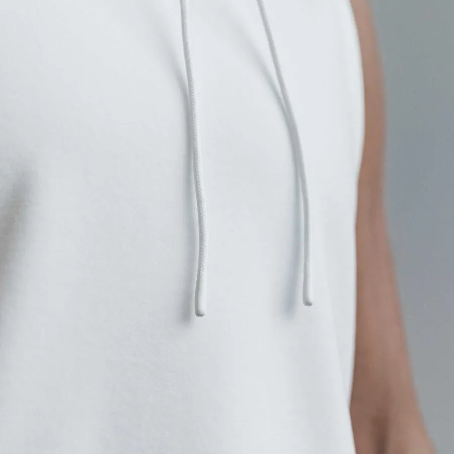 NWT NOBULL Women’s Sleeveless Polartec Cowl Fleece Hoodie - Large - White - Image 3