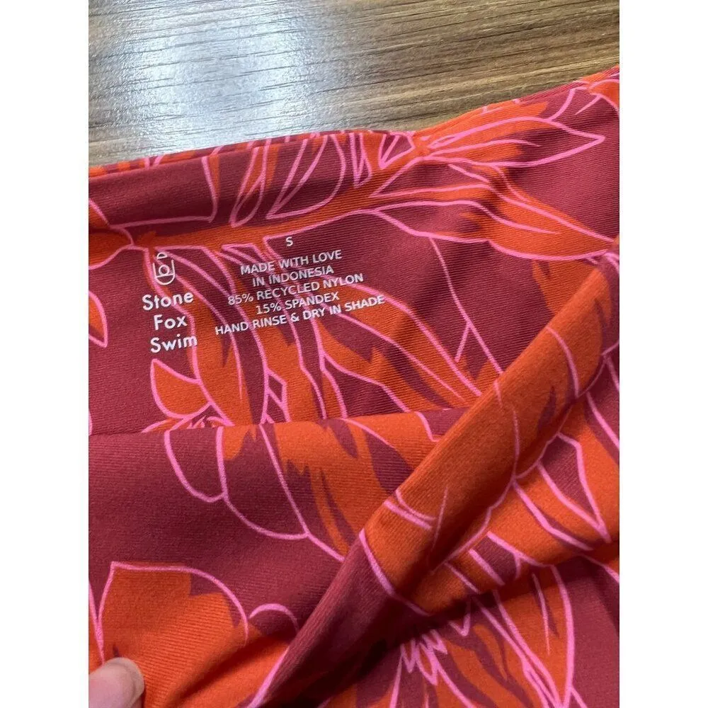 NWT Stone Fox Swim x Free People Sumatra Bikini Bottom in Rose Palm Size Small - Image 7