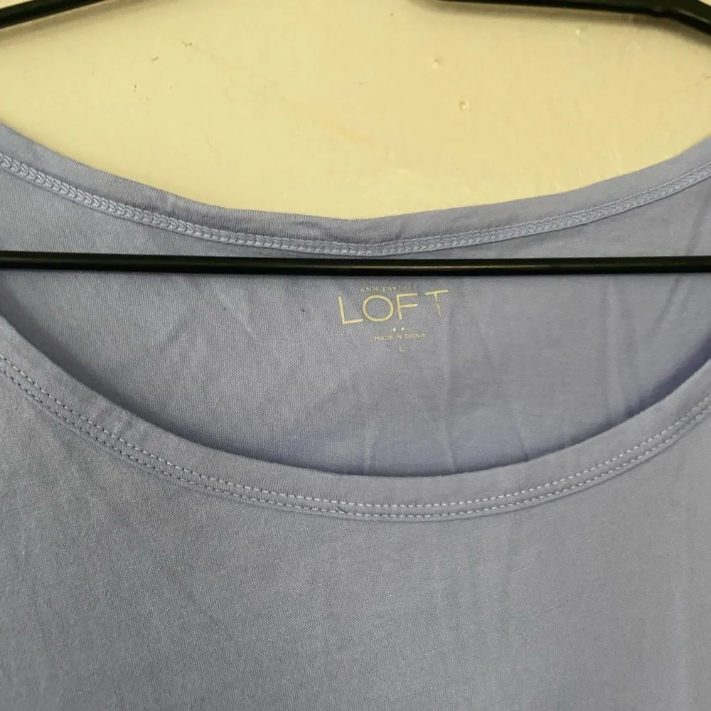 Pale Blue Layered Tank Top Women’s Size Large Sleeveless Shirt - Image 3