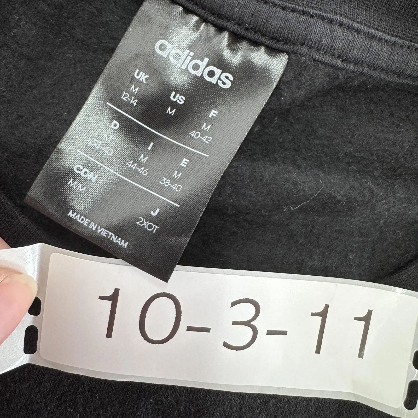 Adidas Sweatshirt Womens Medium Black Three‎ Stripes Crewneck Pullover Logo - Image 3