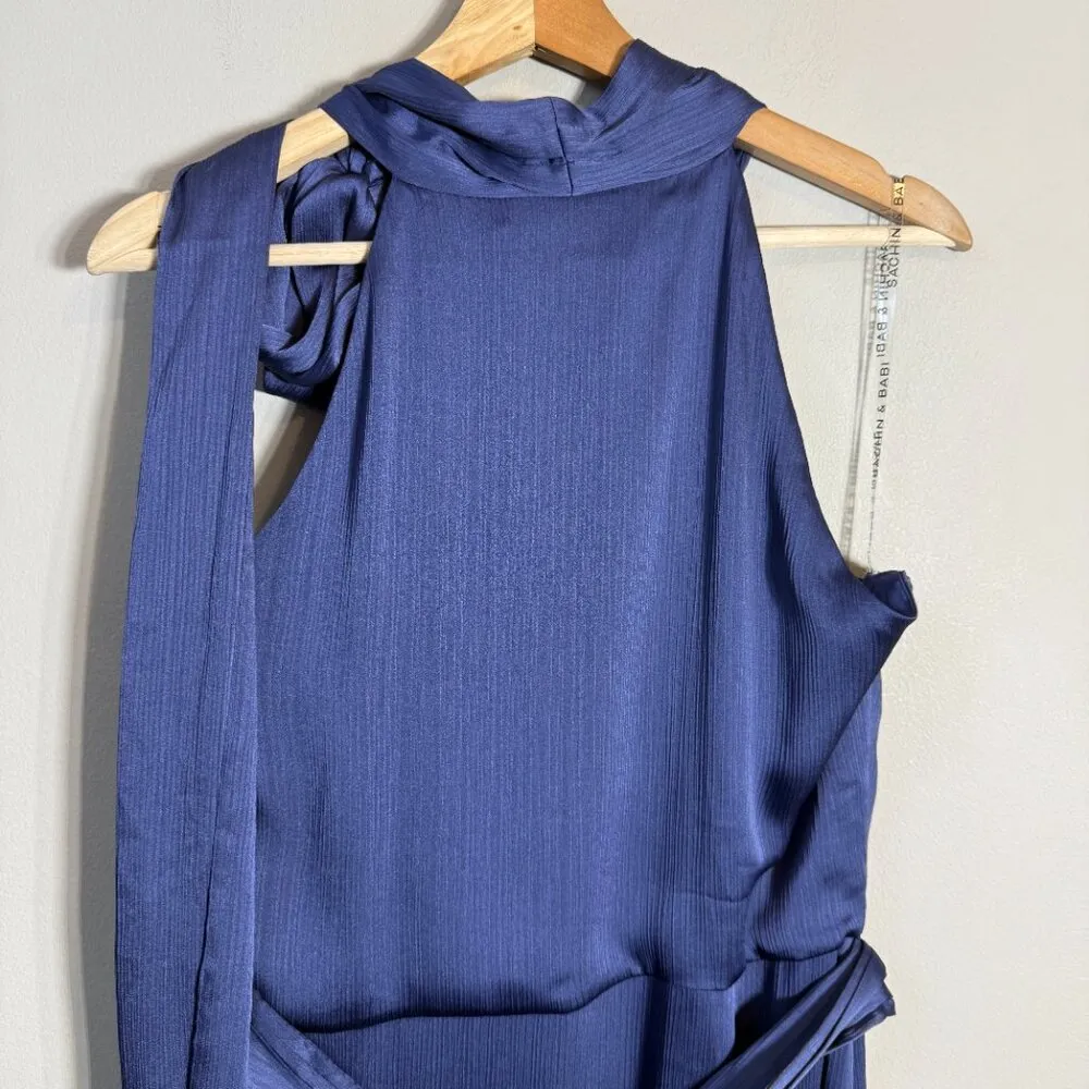 Sachin & Babi Kayla Crinkled Georgette Maxi Gown Women's 12 Deep Cobalt NWOT - Image 15