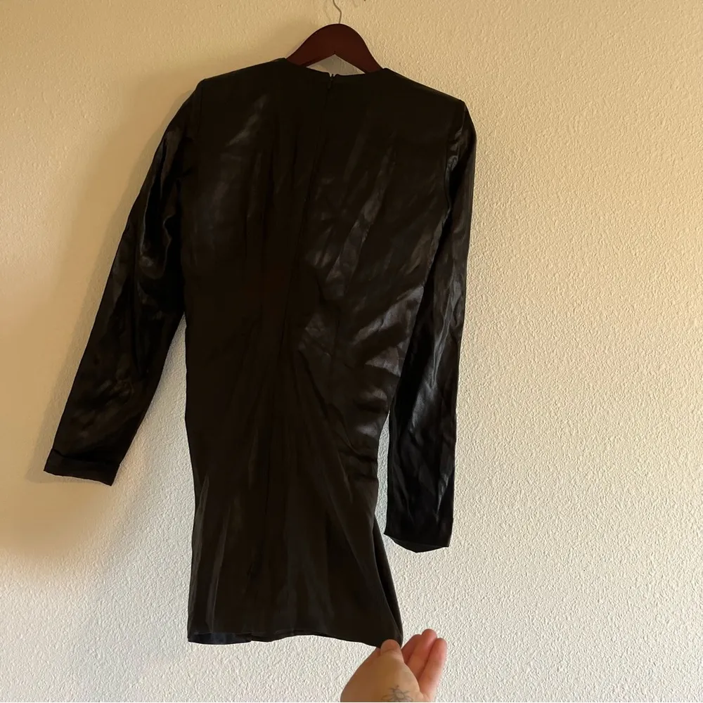 GAUGE81 Zarate black satin long sleeves cocktail evening mini dress Size Small - Image 9