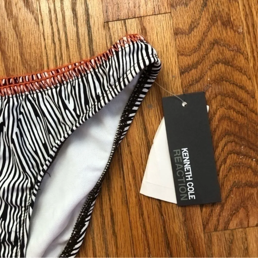NEW NWT KENNETH COLE REACTION Brown Etc Zebra Hipster Swim Bikini BOTTOM Medium - Image 4