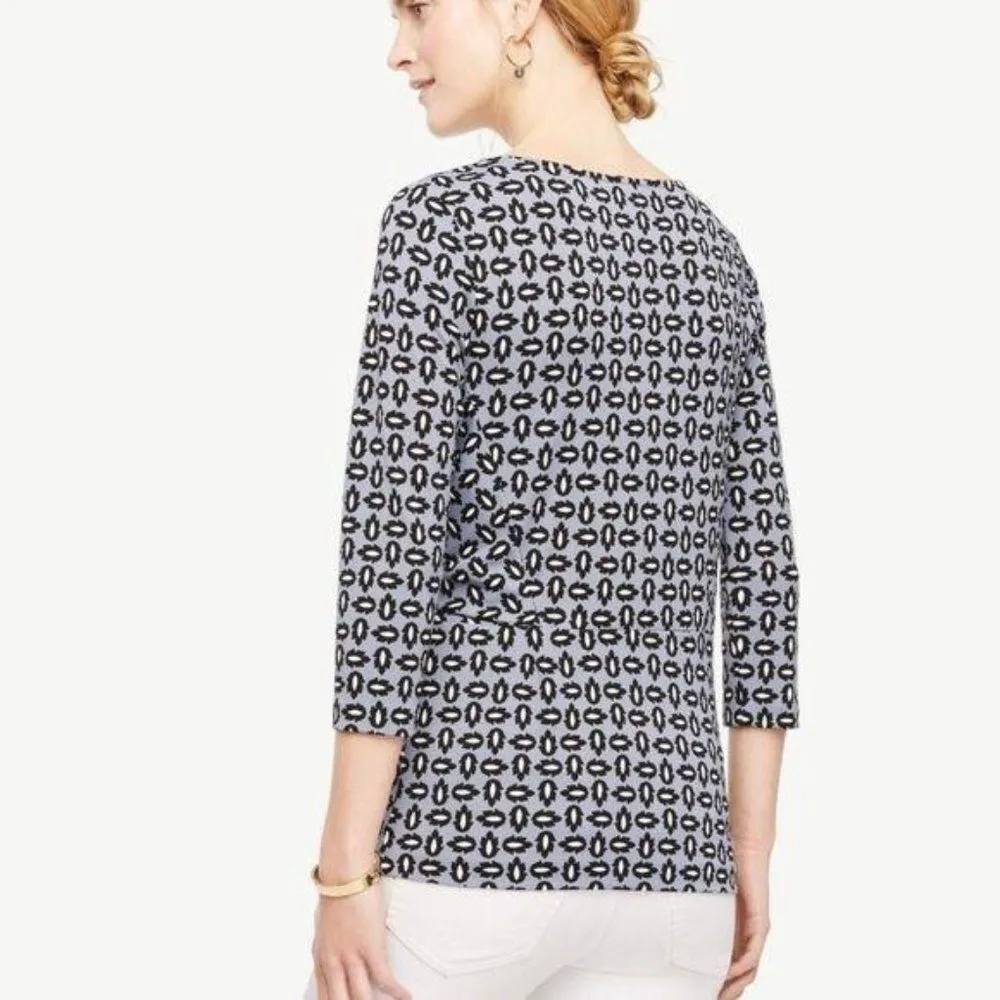 Ann Taylor Tossed Leaf Print Side-Tie Top - Image 2