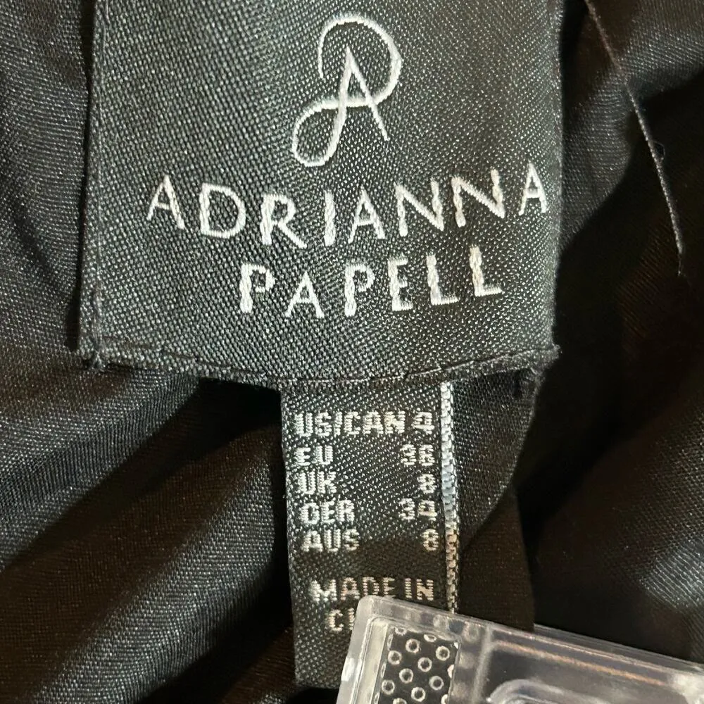 Adrianna Papell Dress Womens 4 Black Structured Lace Evening Dress Formal‎ Event - Image 3