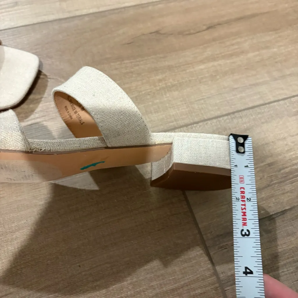 JOIE Nolita Linen Wide‎ Strap Slip On Sandal Beige size 9 - Image 9