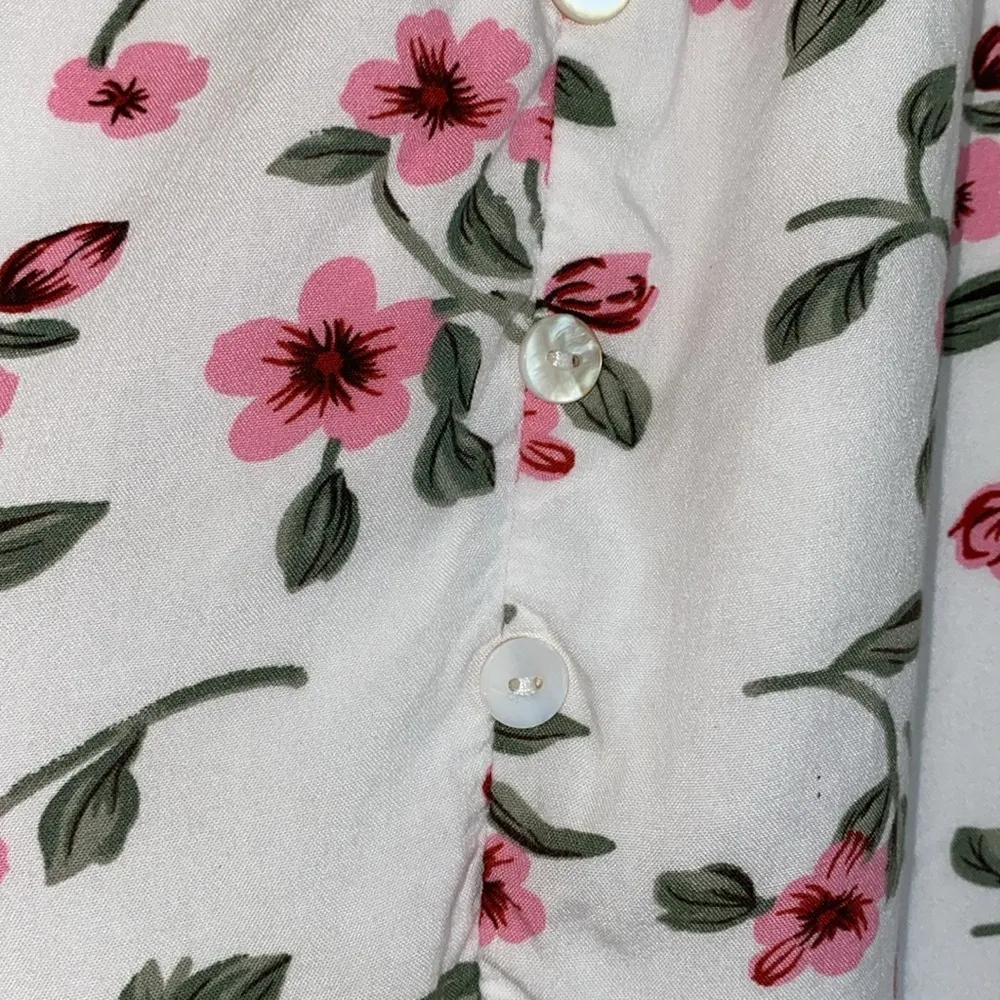 BEACH PARTY floral maxi dress smocked stretchy waist tassel strings size XXL White - Image 10