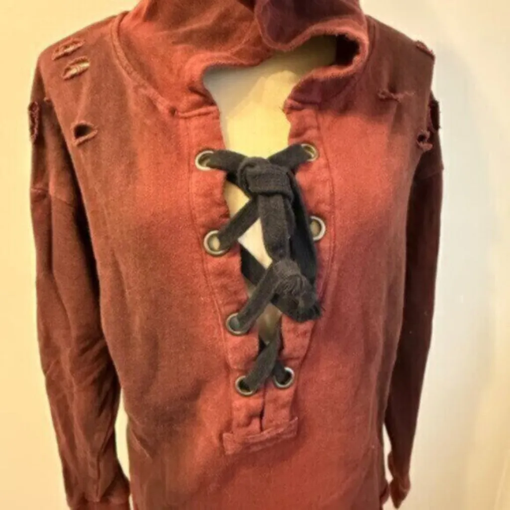 Vintage Havana women's small burgundy Vintage pullover sweatshirt - Image 6