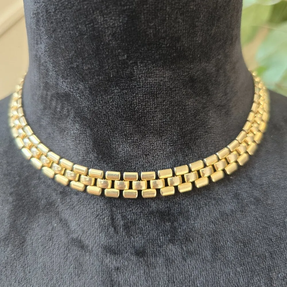 Womens Fashion Gold Tone Jubilee Chain Choker Necklace Jewelry - Image 2