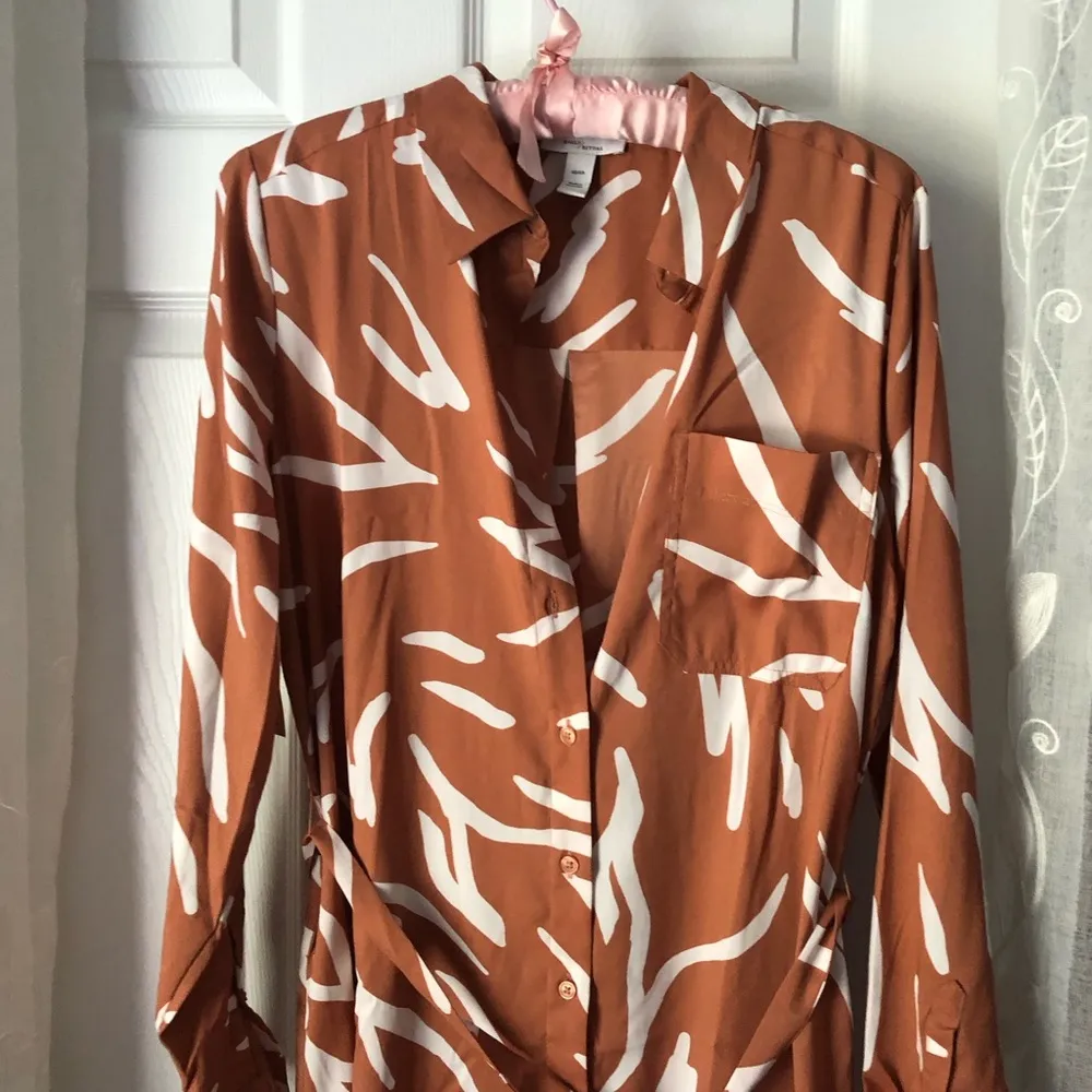 New Daily Ritual button down shirt dress with belt, size small P - Image 8