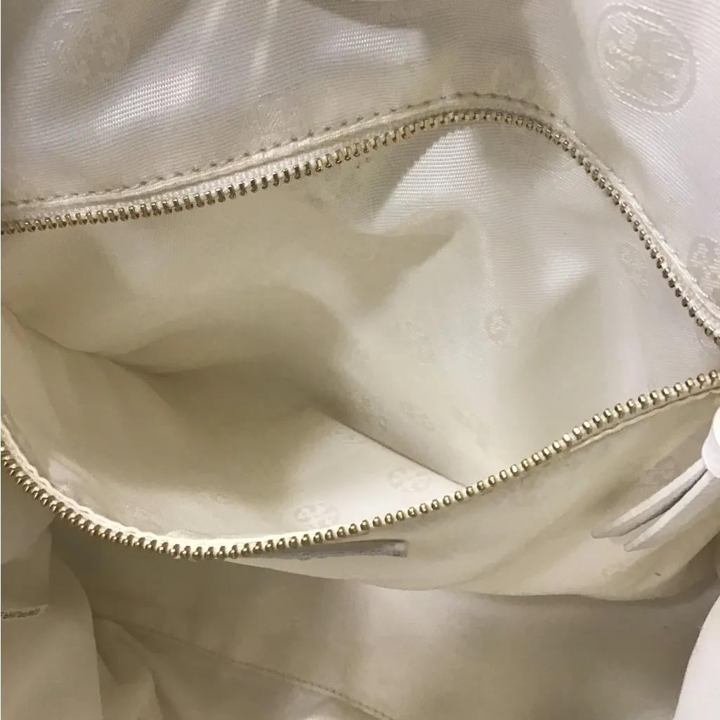 TORY BURCH CREAM TURNLOCK LARGE TOTE WITH DOUBLE CHAIN HANDLES - Image 7