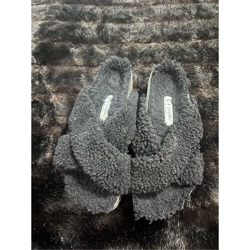 Birkenstock PAPILIO Daytona Black Shearling Slide Sandals Women’s EUR 41 US 10 - Image 2