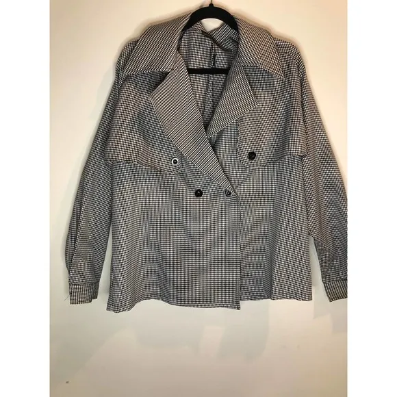PrettyLittleThings lightweight Jacket Houndstooth Blazer Size 12 - Image 13