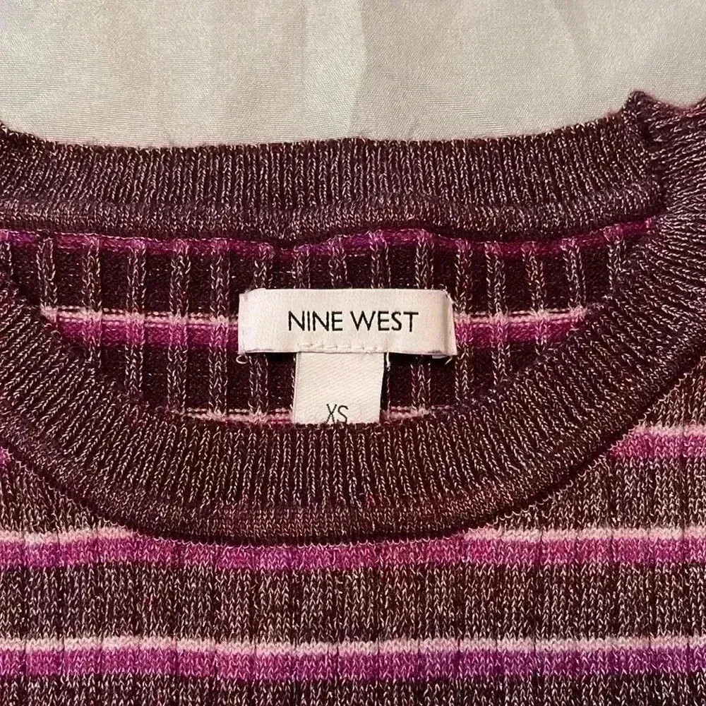 2/15 Nine W. purple striped sparkly sweater - Image 2