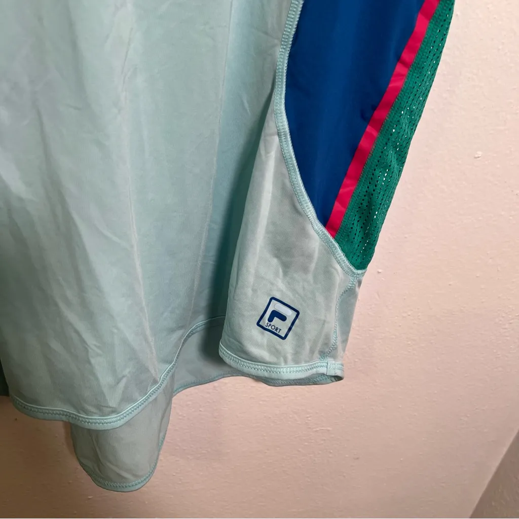 Fila Sport Athletic Tank Top Light Blue Colorblock L - Image 4