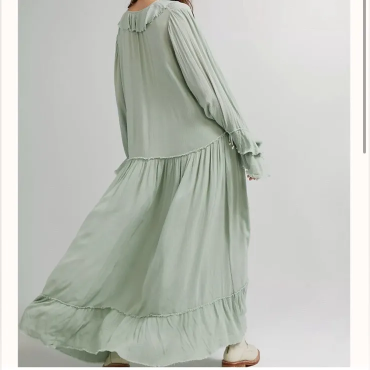 Free People Sweet Darlin Maxi Dress Minted Jade Size S NWT Boho Cottagecore - Image 2