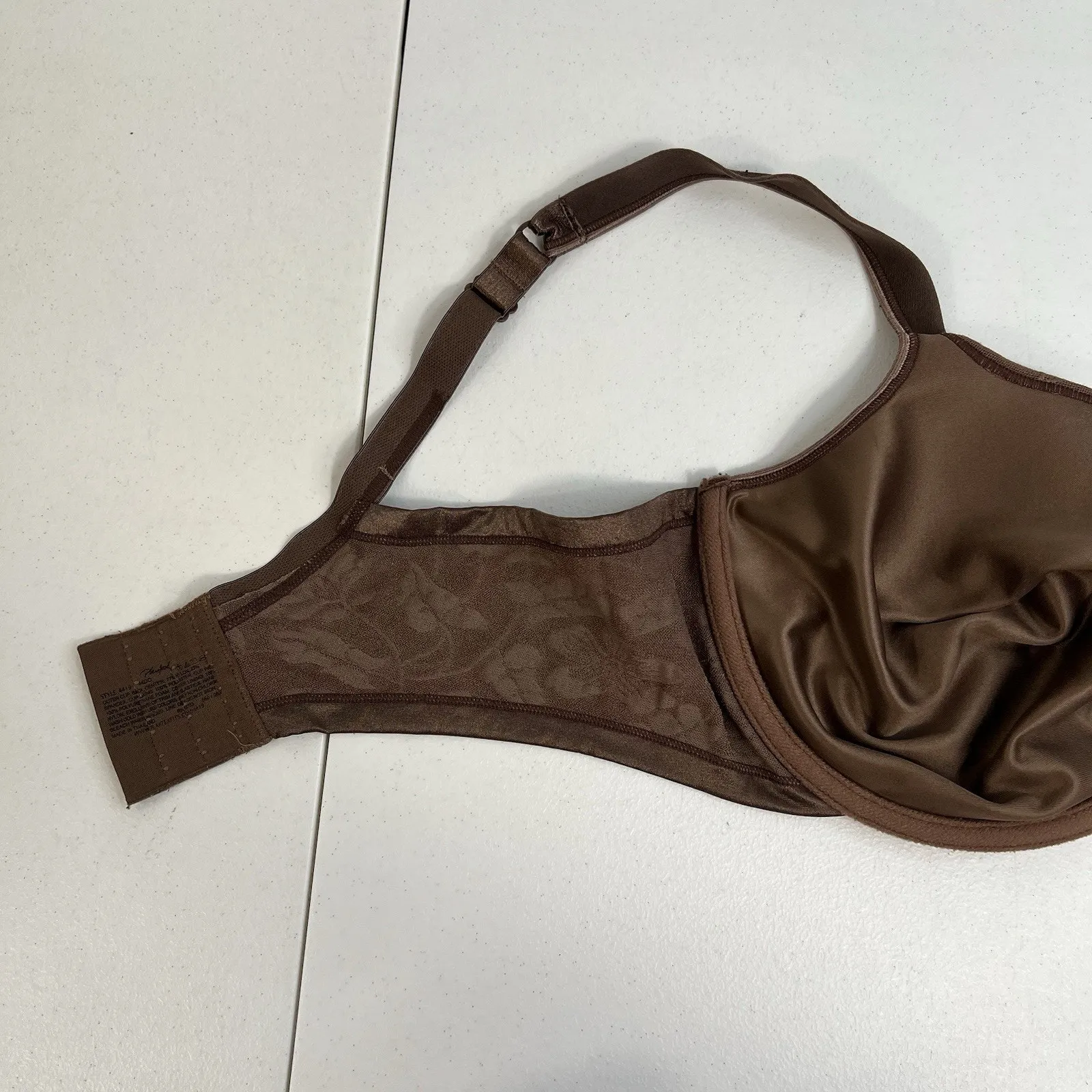 Playtex 44DD Bra Secrets Seamless Shaping Underwire Brown Floral Jacquard 4419 Size undefined - Image 11