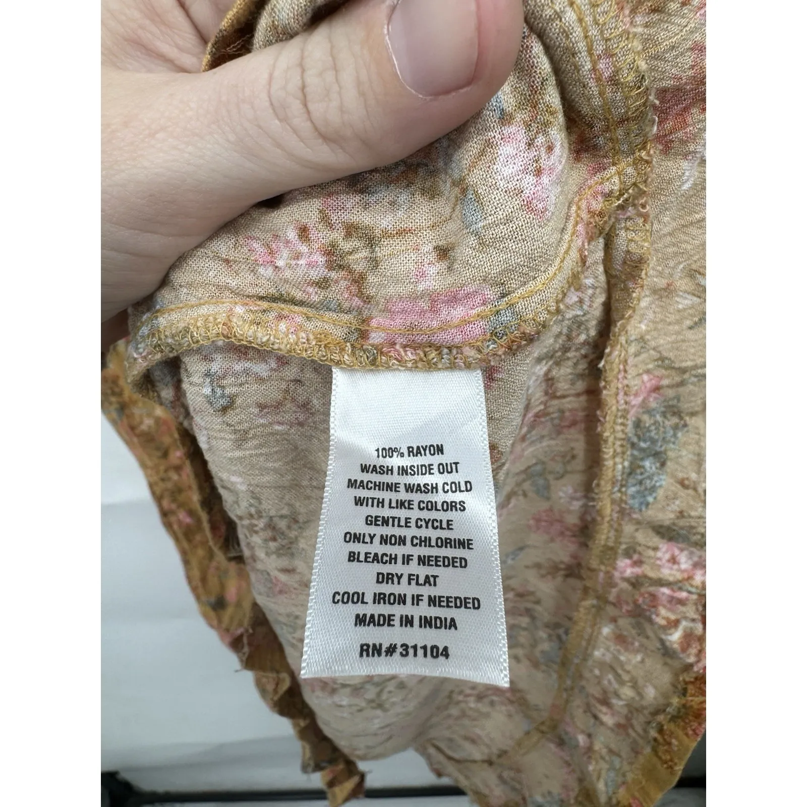 Wonderly Floral Peasant Cottage Tunic Women Petite L Yellow Ditsy Prairie Boho - Image 4