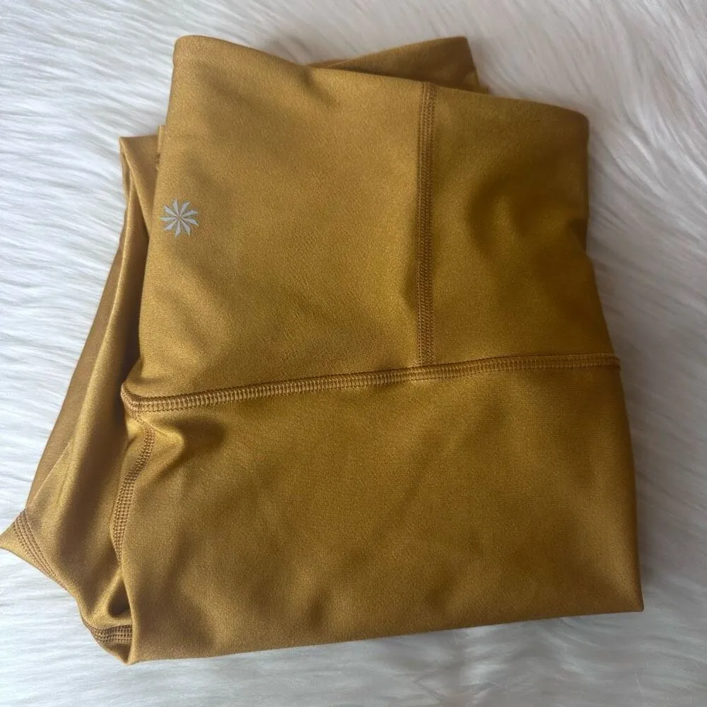 Athleta Elation Shine Tight Leggings Tuscan Gold Size Medium - Image 14
