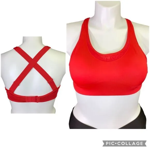 PINK Victorias Secret Womens Sports Bra Ultimate Lightly Lined Red Large - Image 2