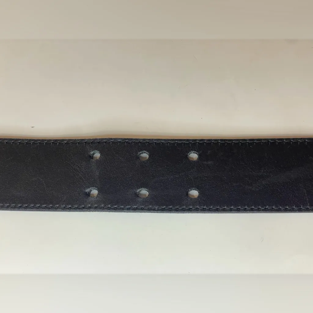 Yves‎ Saint Laurent Vintage Glossy Patent Leather Black Belt Size 30/32 - Image 7