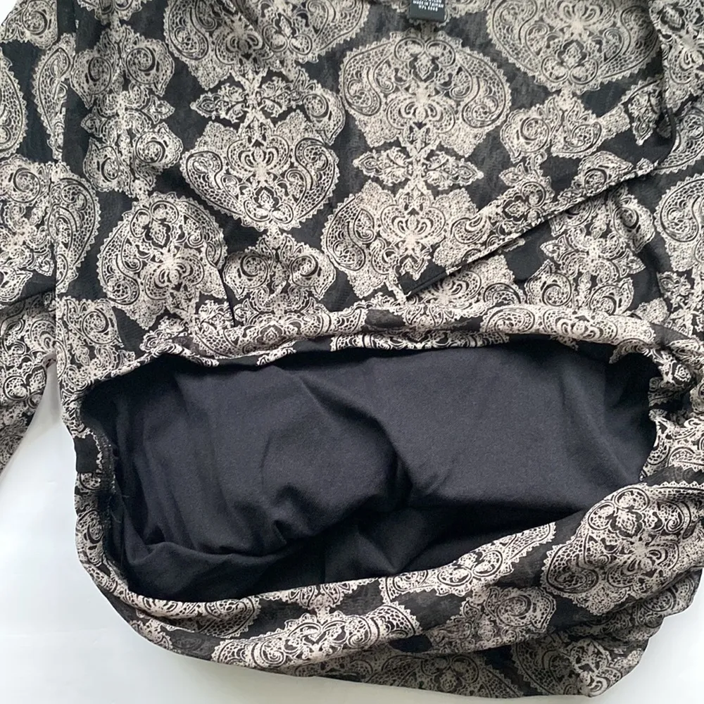 Vintage Y2K INC International Concepts paisley ruched sheer long sleeve top, XL - Image 6