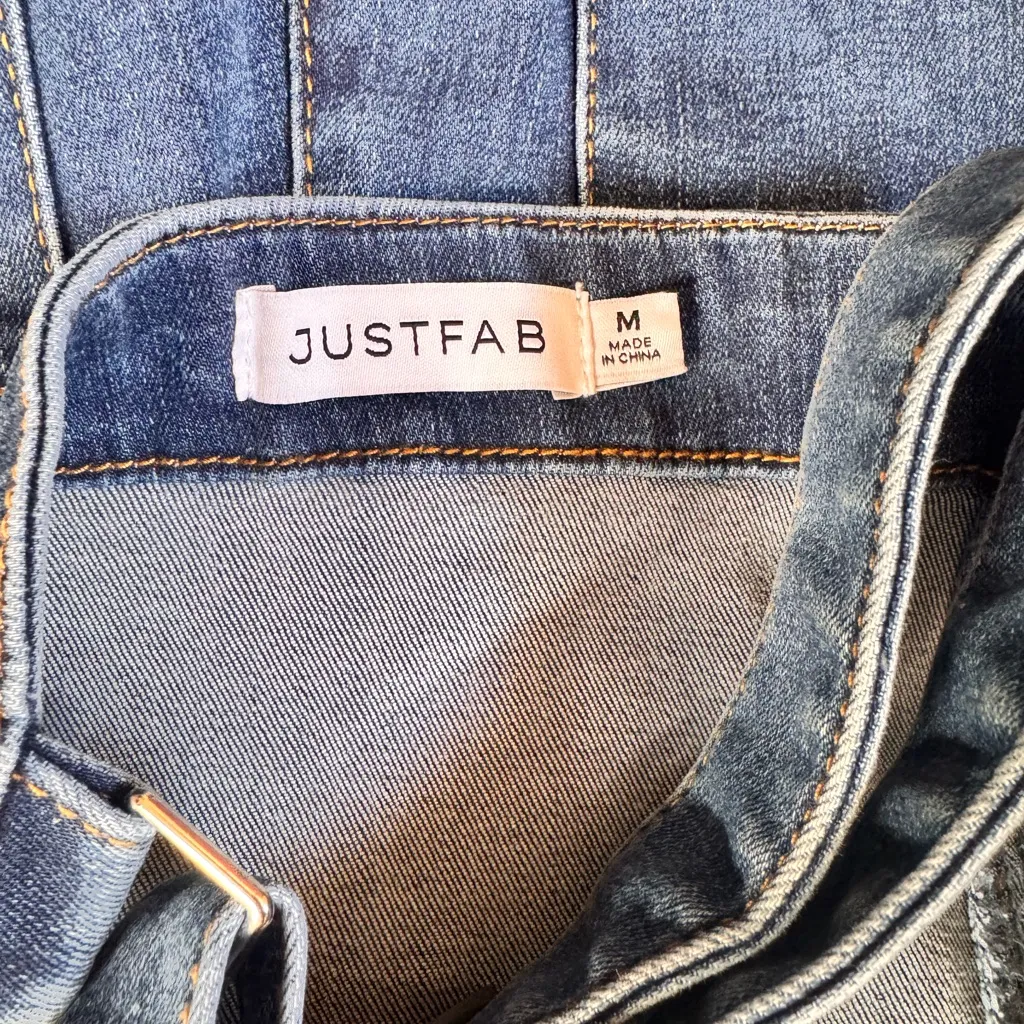 JustFab Classic Blue Denim Overalls - Image 5