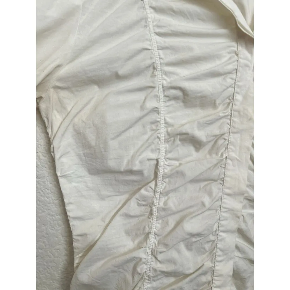 Burberry  white ruched button up shirt size 4 - Image 5