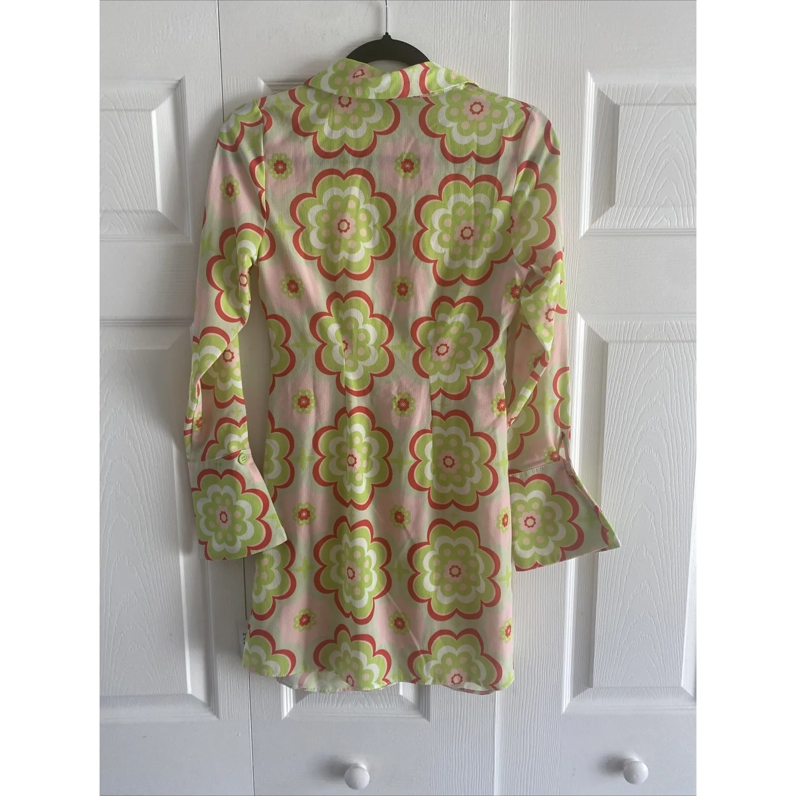 Asos Women's 4  Green Floral Hippie Dress‎ Mod NEW Cosplay Retro - Image 8