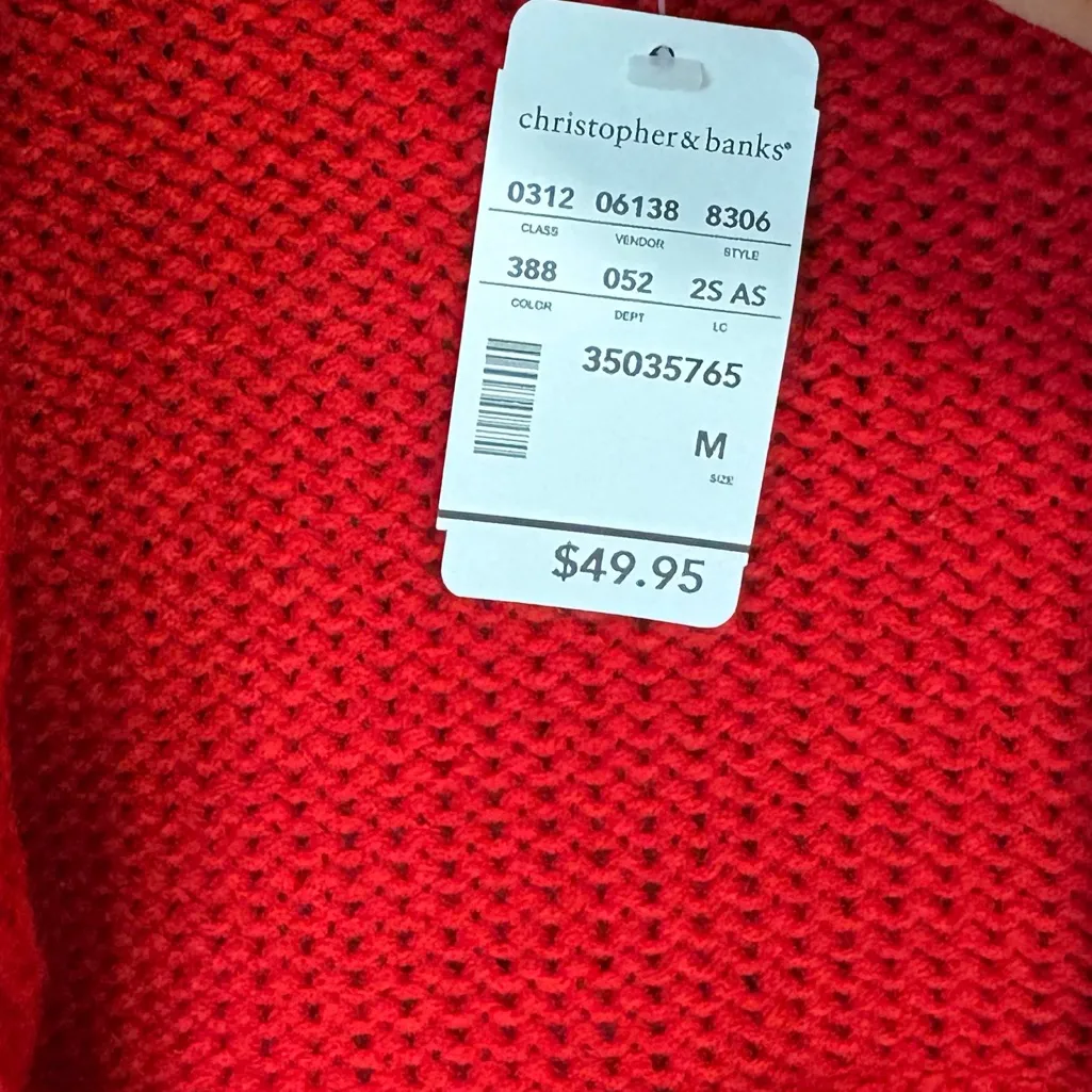 Christopher & Banks‎ Red Cardigan Size Medium - Image 4