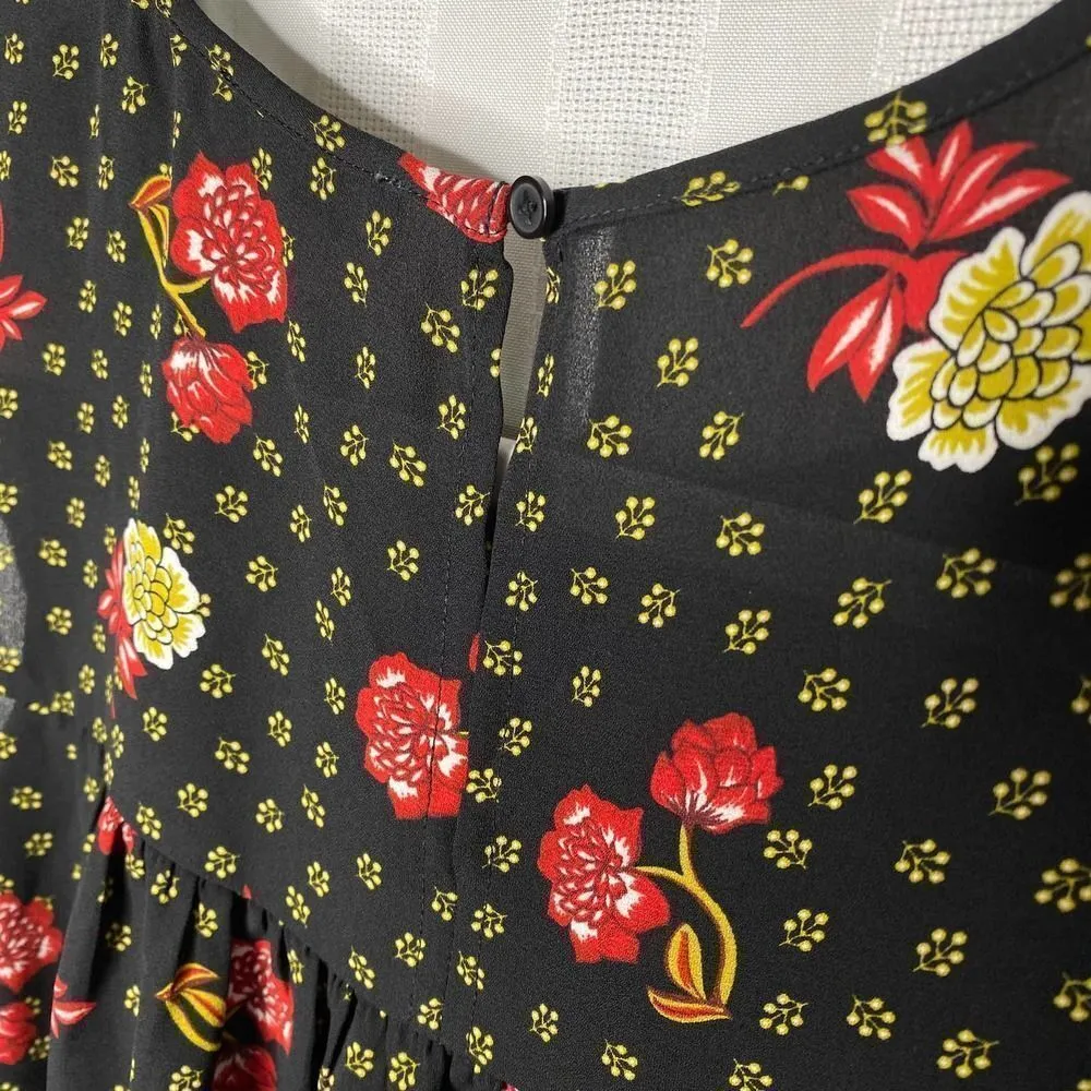 LOFT Outlet Sleeveless Floral Tank Top Blouse Small Black Red Workwear Office - Image 8
