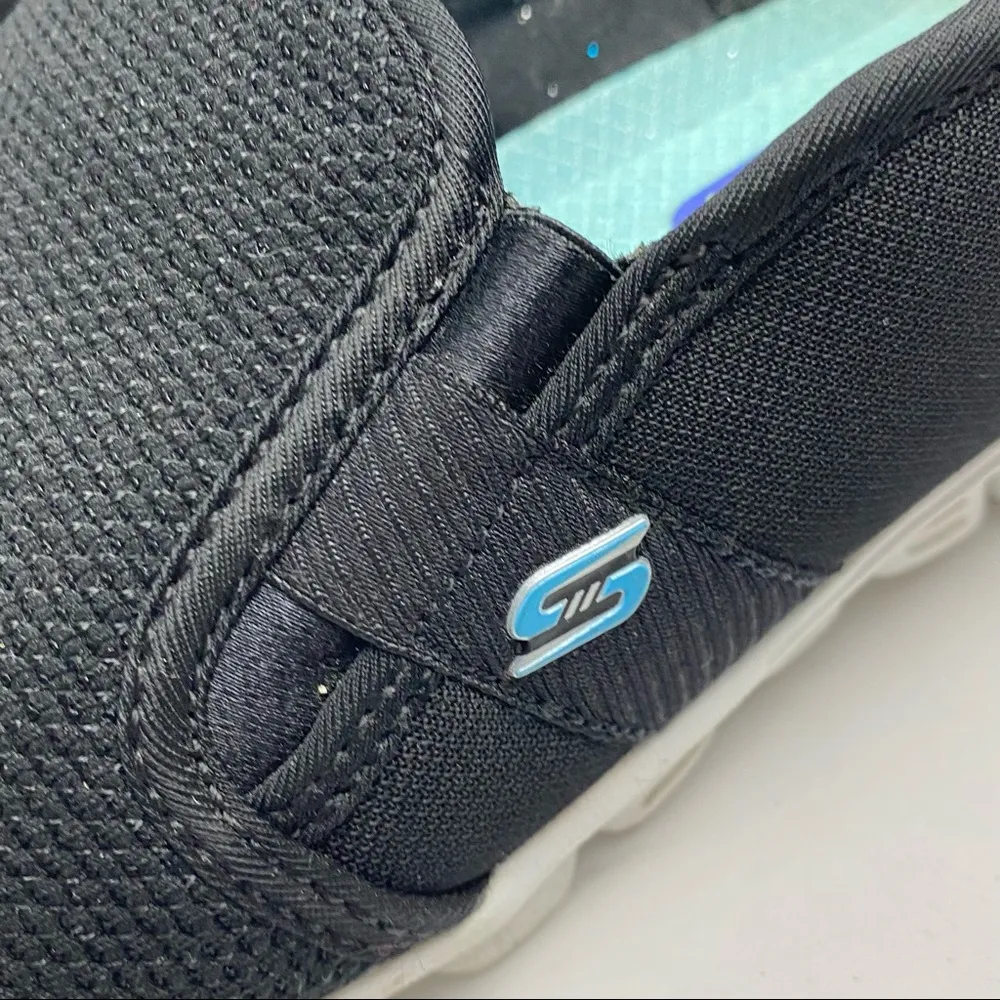 SKECHERS Black Air Cooled Memory Foam Lightweight Slip On Shoes, Size 9 - Image 5