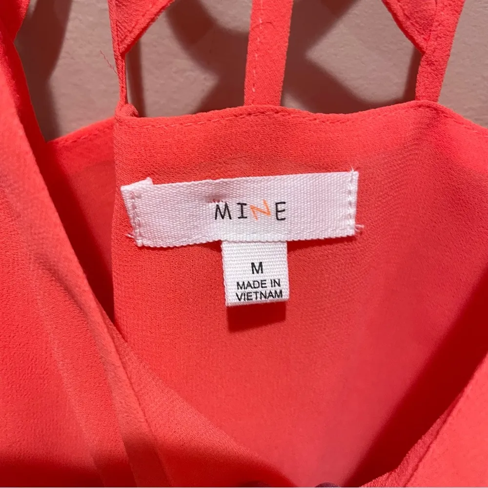 Mine Strappy Tank Top Neon Orange Size Medium - Image 5